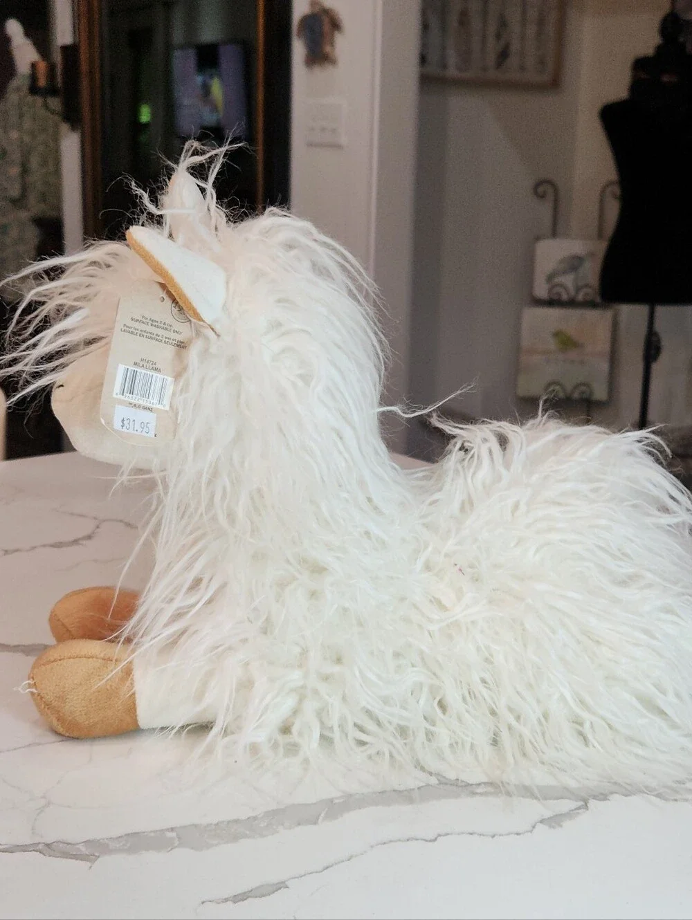 Brand New Ganz White Shaggy Alpaca Plush – Ultra Soft & Fluffy
